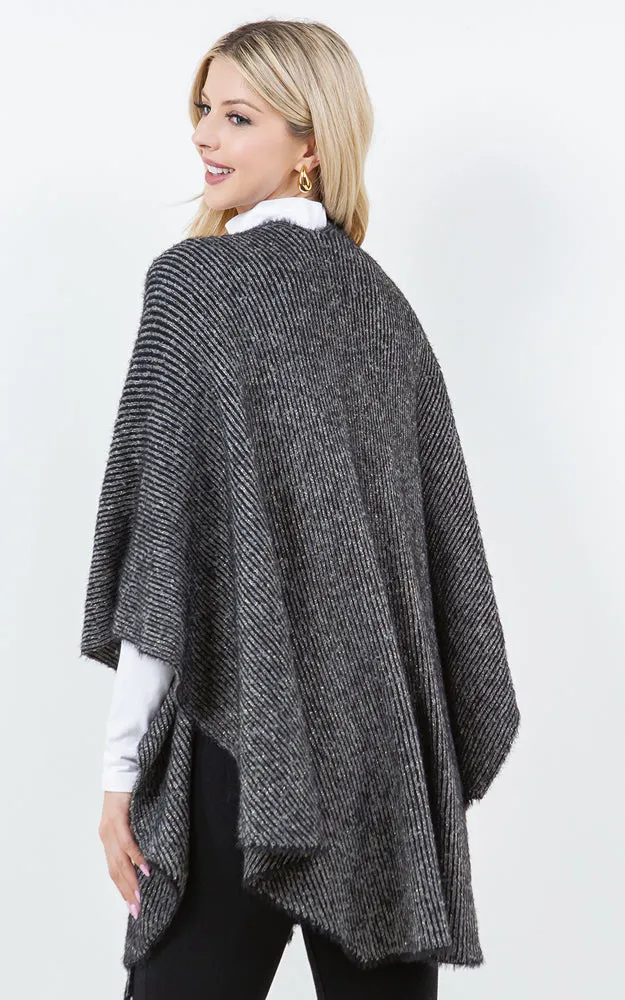 SH4319 SOLID COLOR METALLIC KIMONO MULTI SHAWL