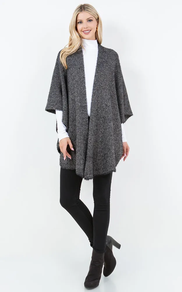 SH4319 SOLID COLOR METALLIC KIMONO MULTI SHAWL
