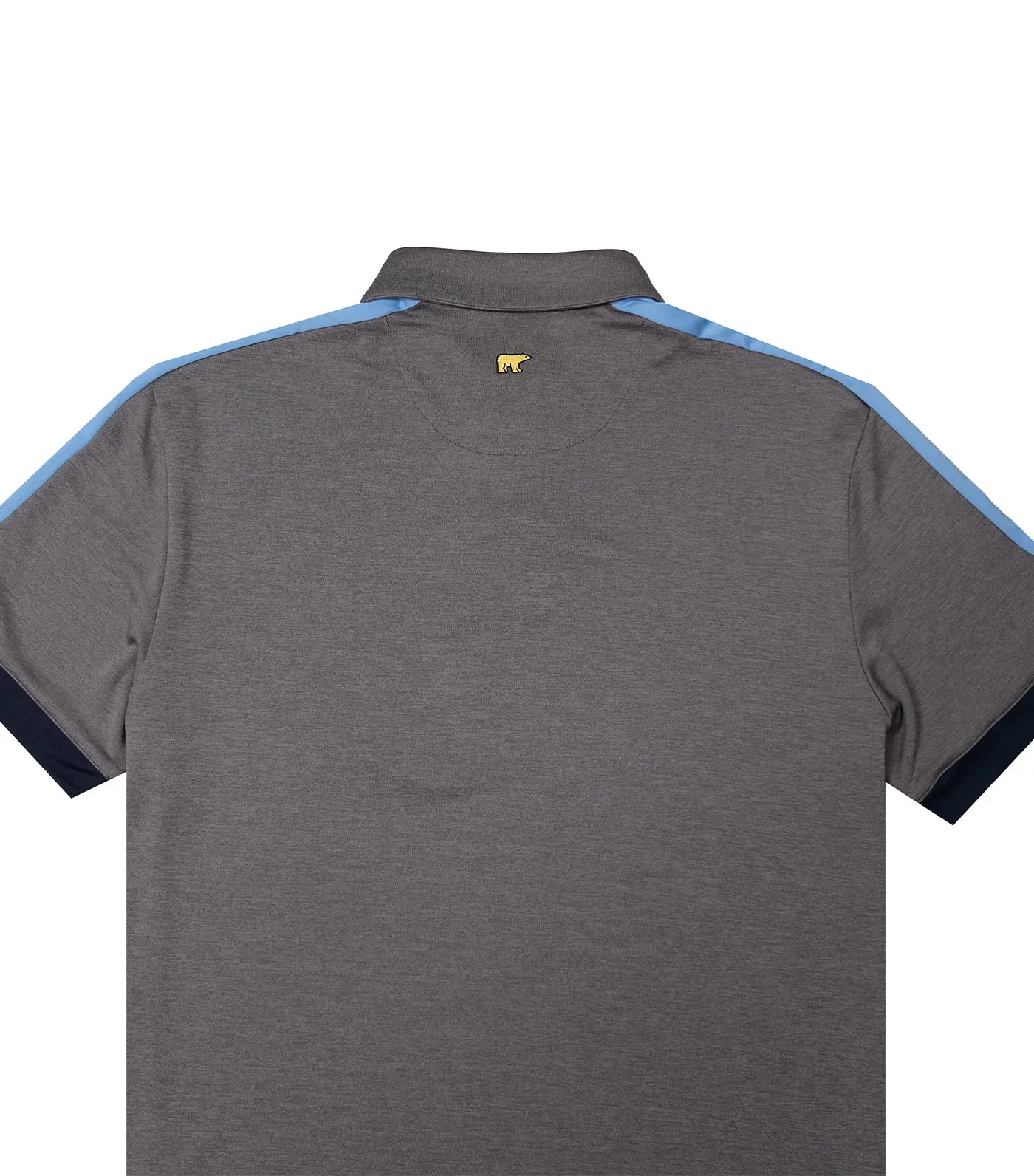 Shoulder Stripe Pieced Polo Muted Gray Heather