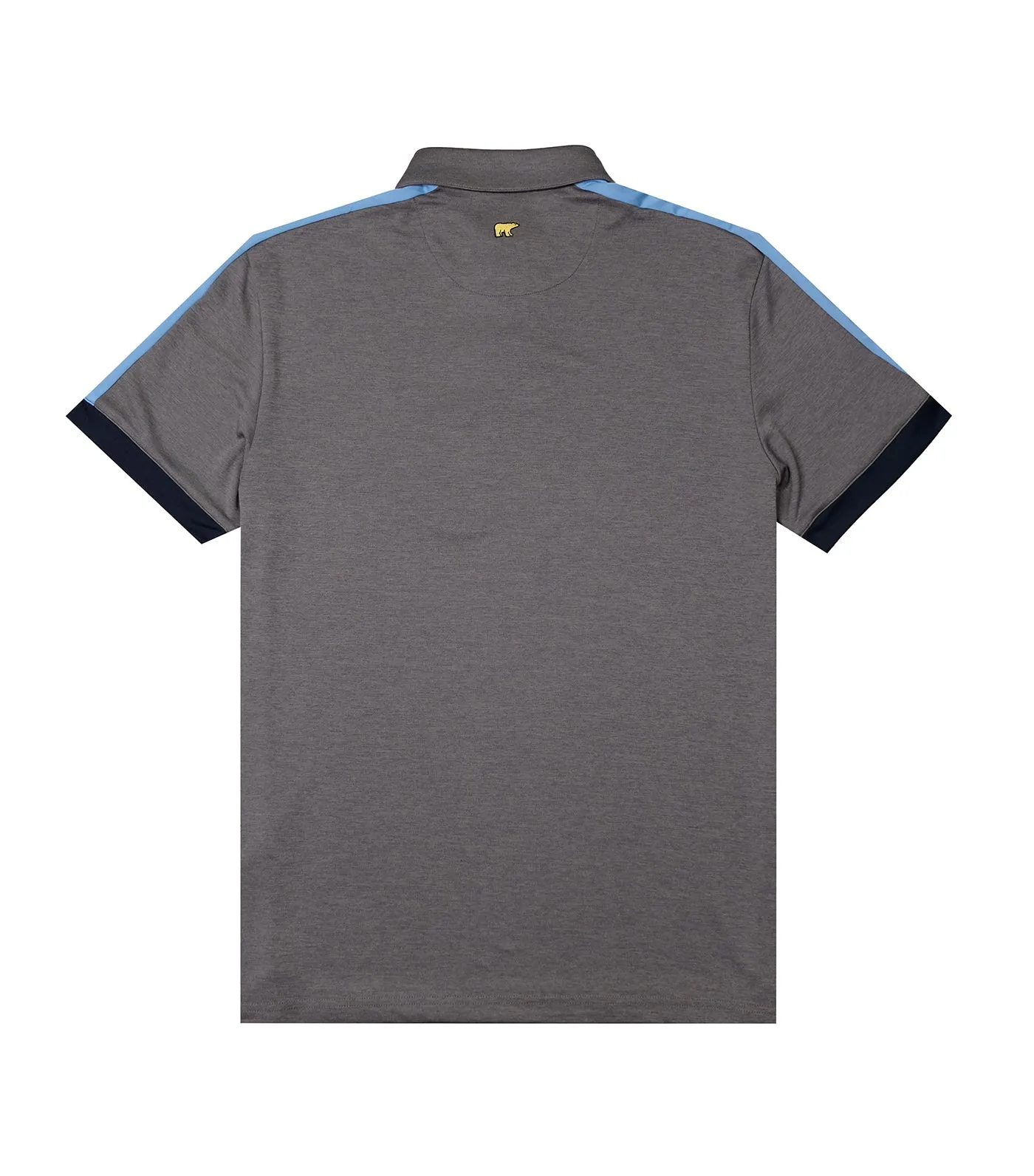 Shoulder Stripe Pieced Polo Muted Gray Heather