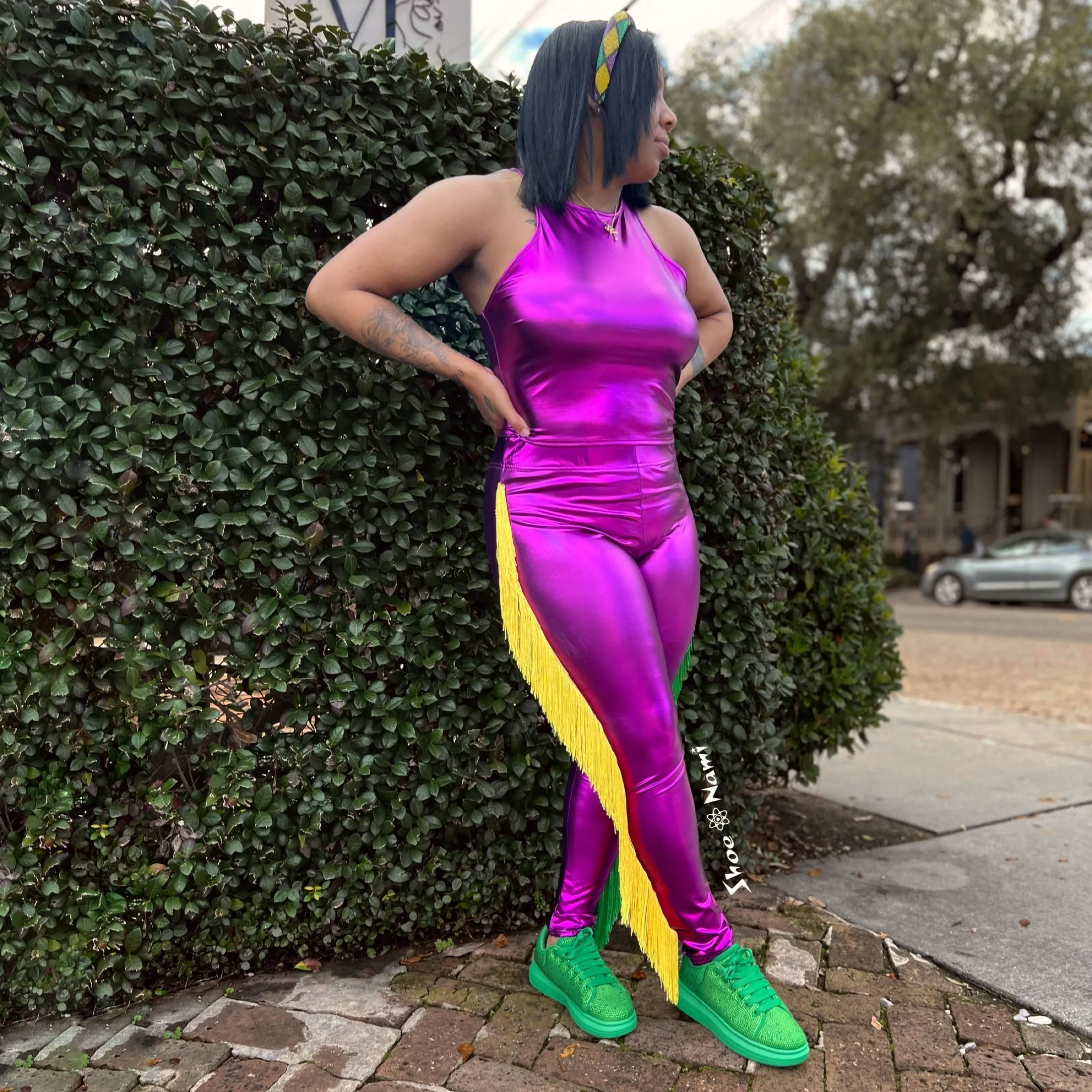 SLEEVELESS METALLIC TOP Purple