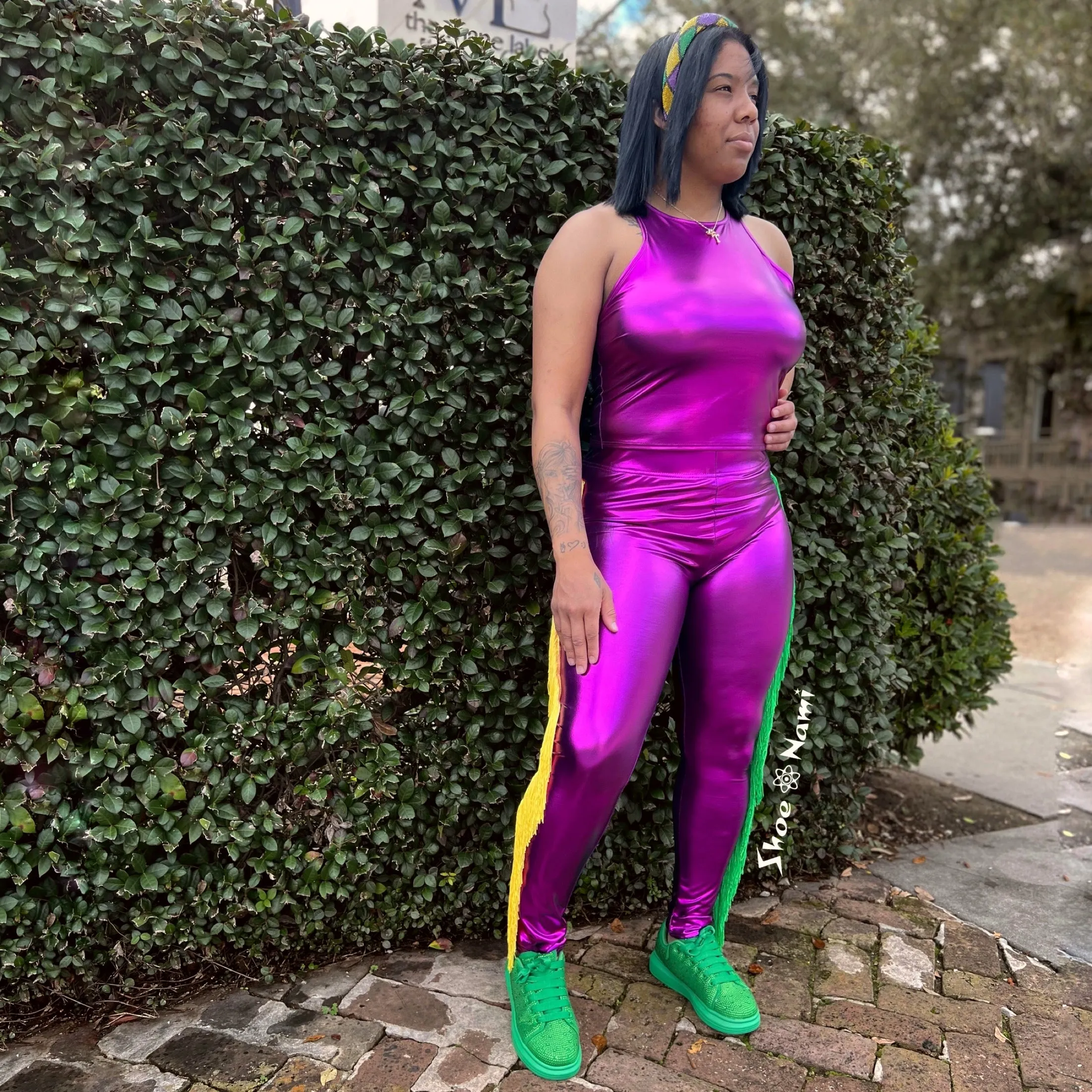 SLEEVELESS METALLIC TOP Purple
