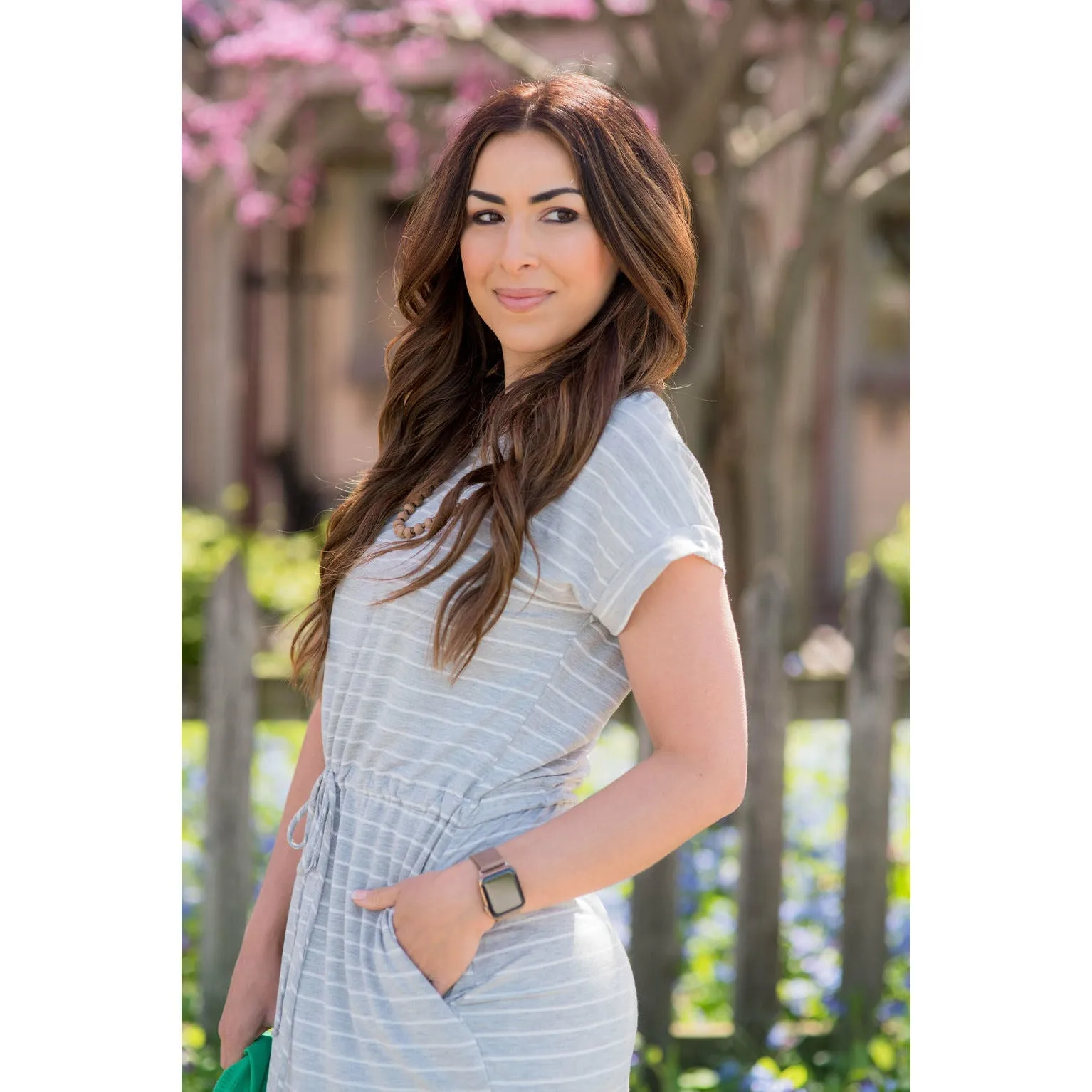 Striped Tie Tee Dress