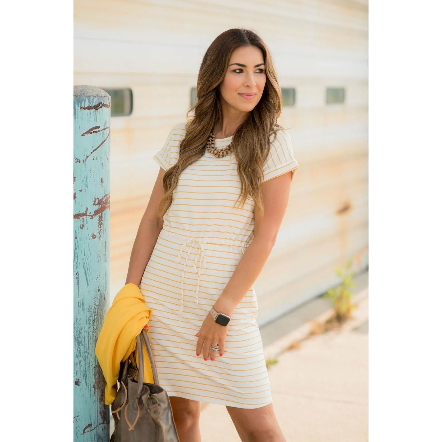 Striped Tie Tee Dress