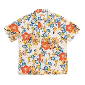 Sun Surf Lovely Hula Hands Hawaiian Shirt Off White