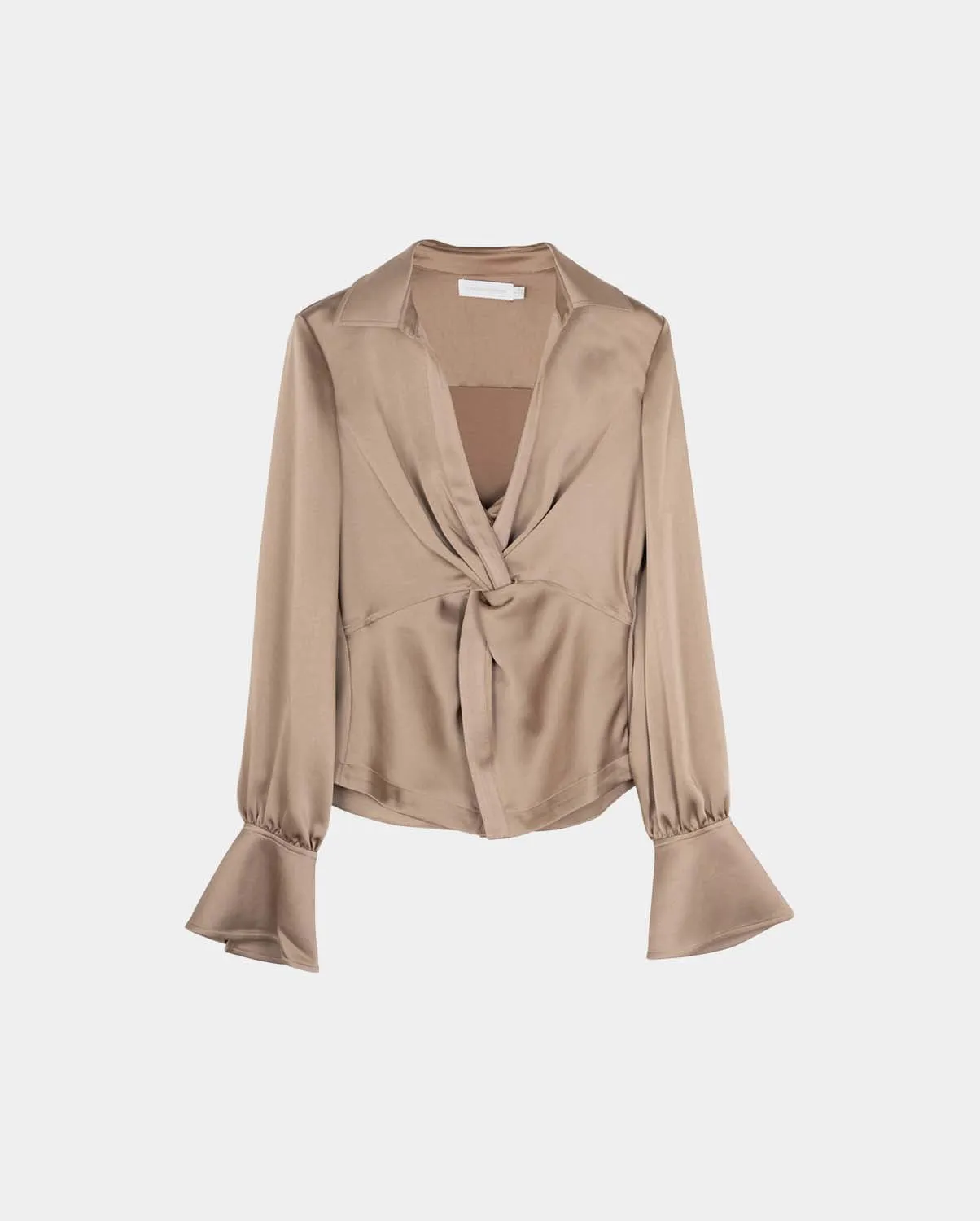 TAMARA TWIST FRONT TOP / NUTMEG