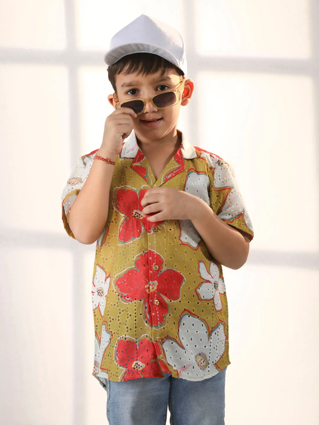 VASTRAMAY Mustard BHAI BEHEN Siblings Matching Set