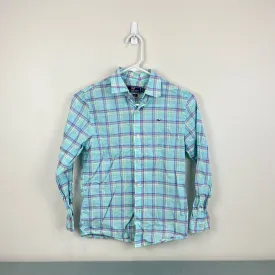 Vineyard Vines Plaid Whale Shirt Small (8-10)