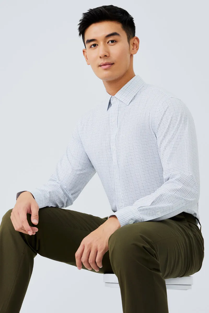 Waterless Dye Dress Shirt  | White Multi-Check 20812N
