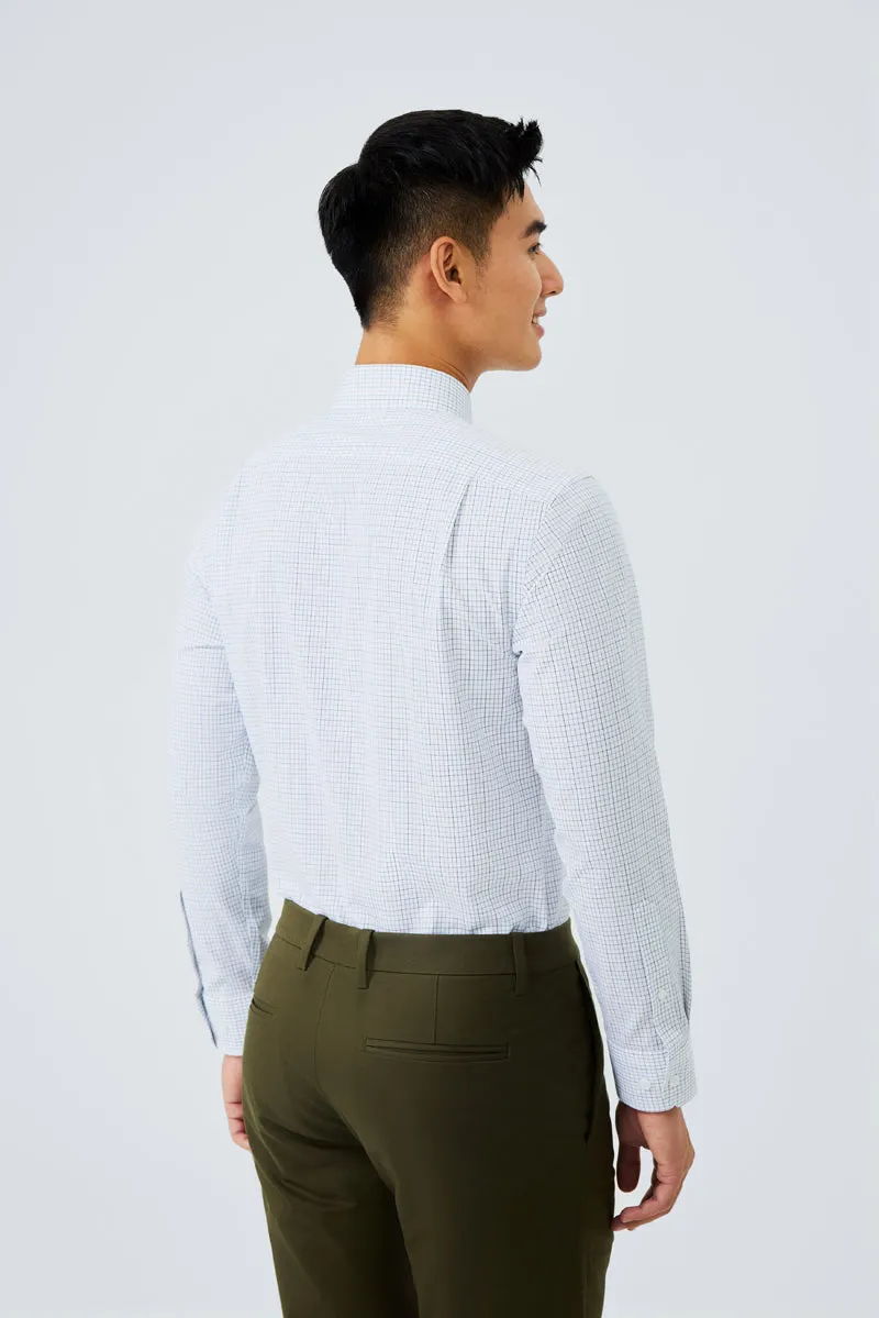 Waterless Dye Dress Shirt  | White Multi-Check 20812N