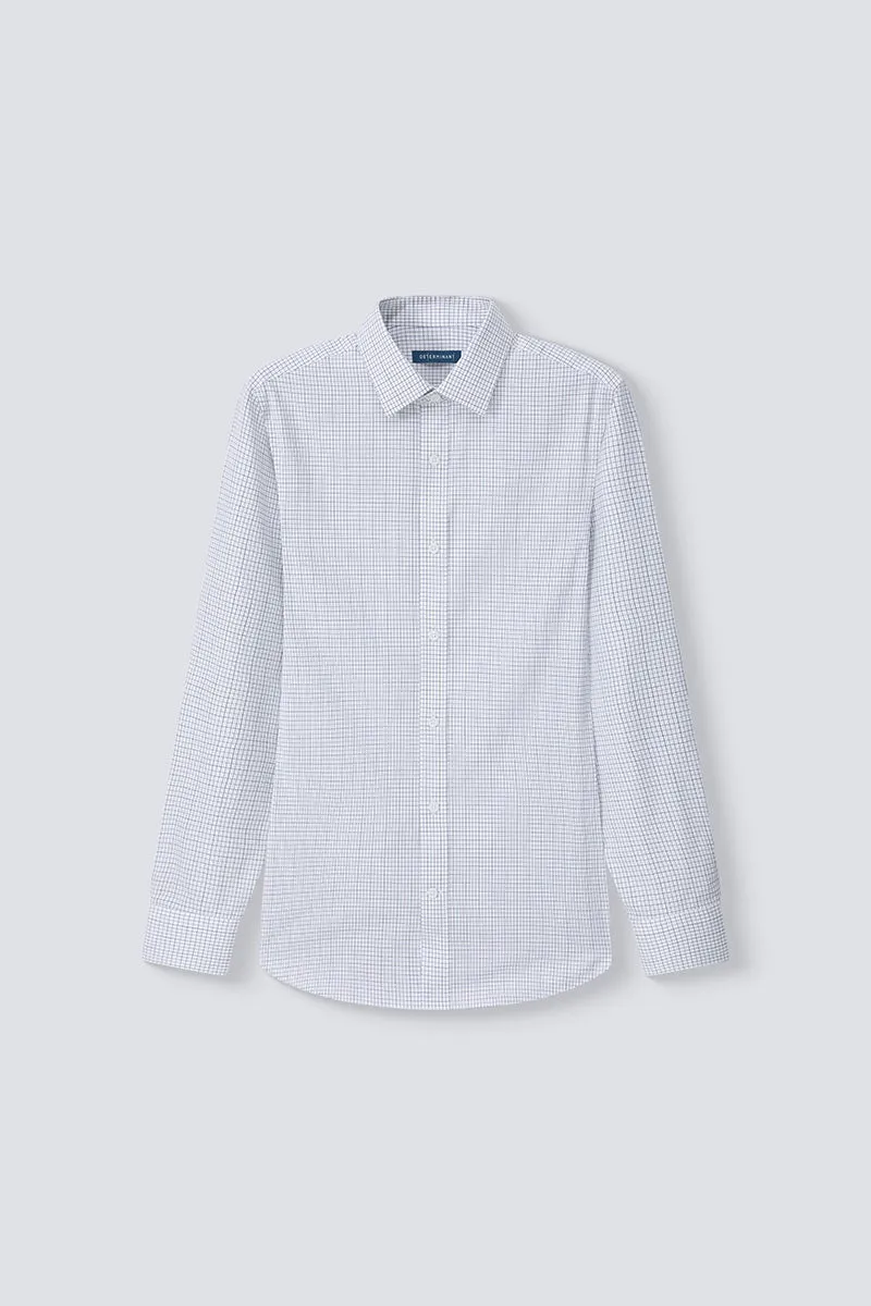 Waterless Dye Dress Shirt  | White Multi-Check 20812N