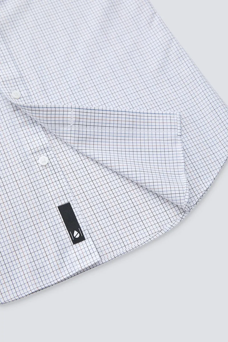 Waterless Dye Dress Shirt  | White Multi-Check 20812N