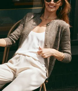 Woman Knitted Vest in Mushroom