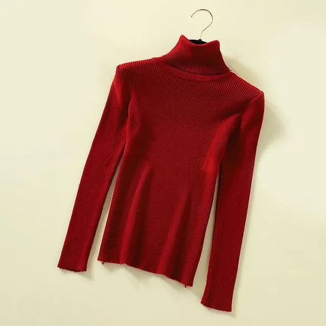 Women Turtleneck Sweaters Fashion Spring