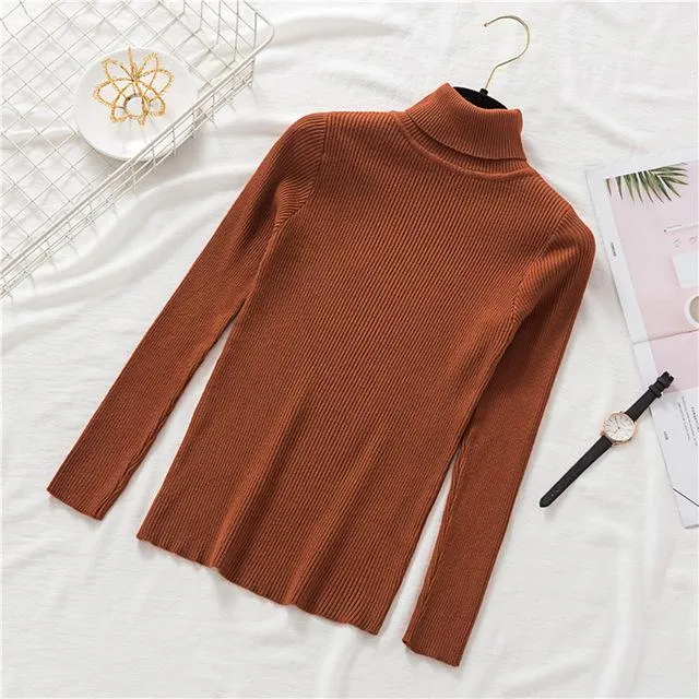 Women Turtleneck Sweaters Fashion Spring