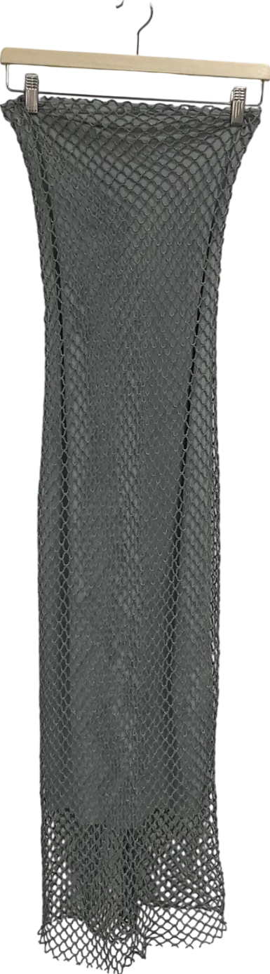 ZARA Strapless Perforated Metallic Thread Dress UK S