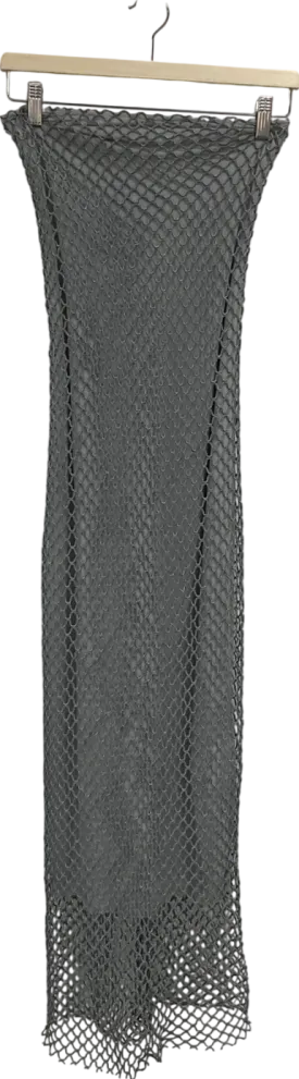 ZARA Strapless Perforated Metallic Thread Dress UK S