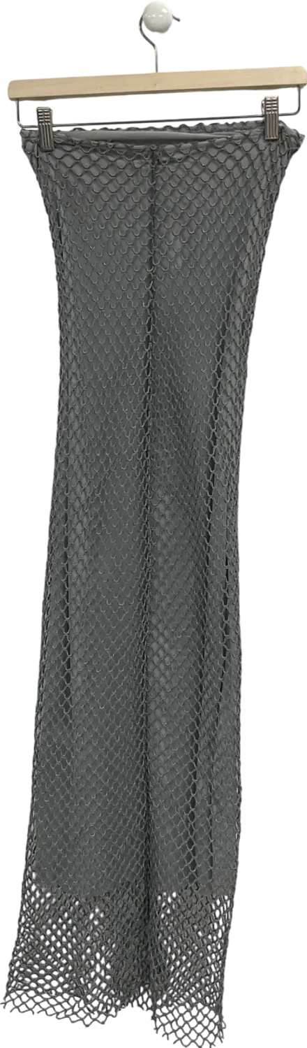 ZARA Strapless Perforated Metallic Thread Dress UK S